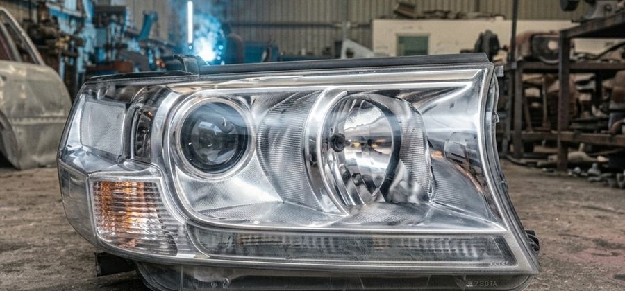 Option C — used Land Cruiser xenon headlight, clear lens